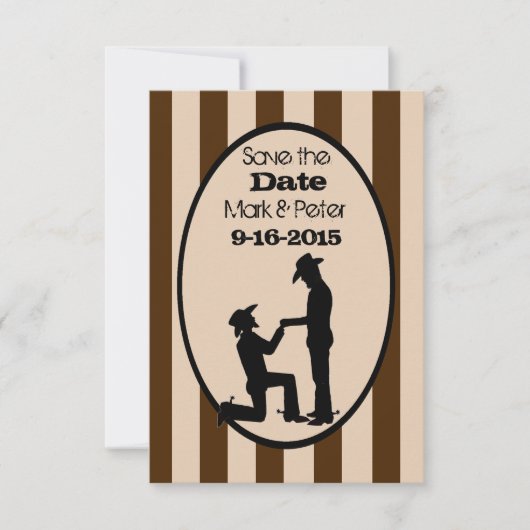 Custom Gay Cowboy Wedding Rett-the-Date Cards Save The Date (Vorderseite)