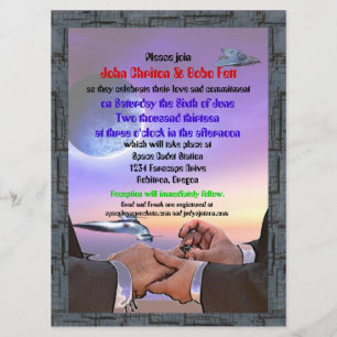 Custom Gay Sci Fi Commitment Zeremonie Einladungen