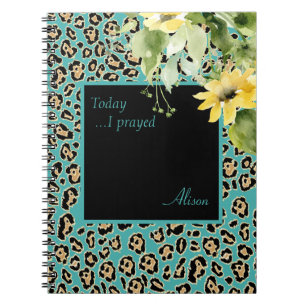 "Custom Gebet Journal" für Leopard und Sonnenblume Notizblock