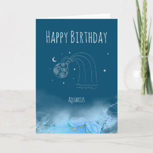 Custom Geburtstag zodiac Aquarius Sternzeichen Mar Dankeskarte
