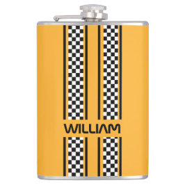 Custom Gelb & Black Race Sport Strip Flachmann