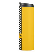 Custom Gelb und Black Race Sport Strip Thermosbecher (Nach rechts gedreht)