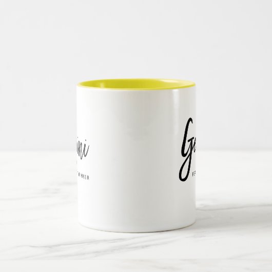 Custom Gemini Horoskop Modernes Skript Zodiac-Zeic Zweifarbige Tasse (Mittel)