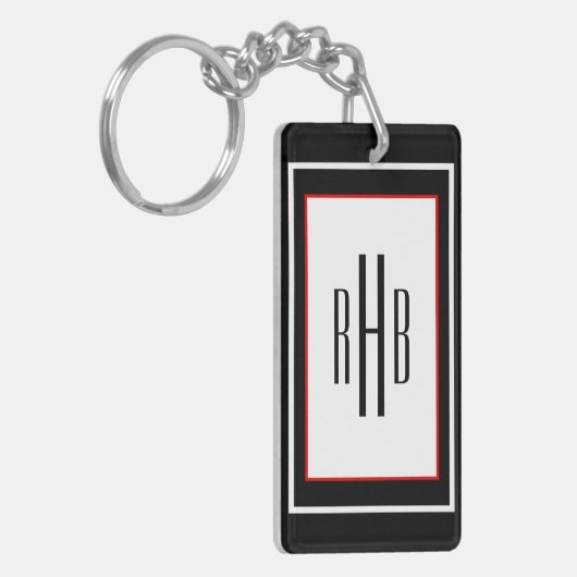 Custom Gentlemen's Monogram Schlüsselanhänger (Vorderseite links)