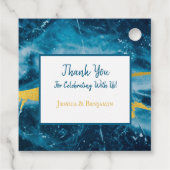 Custom Geode Agate Gemstone Blue und Gold Geschenkanhänger (Rückseite)