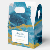 Custom Geode Agate Gemstone Blue und Gold Geschenkschachtel (Geöffnet)