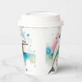 Custom Geometric Dolphin Paper Cup mit Rainbow Ac Pappbecher (Links)