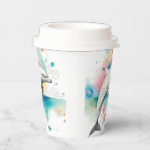 Custom Geometric Dolphin Paper Cup mit Rainbow Ac Pappbecher (Rechts)