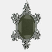 Custom Geometric Moss Green Snowflake Ornament (Links)