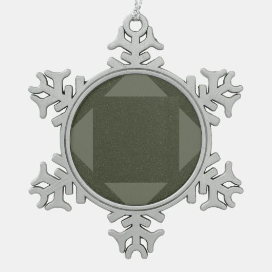 Custom Geometric Moss Green Snowflake Ornament (Vorderseite)