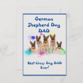 Custom German Shepherd dad Dog Best Crazy Dog Dankeskarte (Vorne/Hinten)