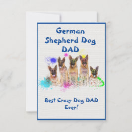Custom German Shepherd dad Dog Best Crazy Dog Dankeskarte
