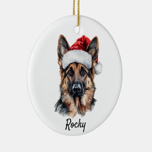 Custom German Shepherd Dog Keramik Ornament (Rechts)