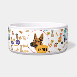Custom German Shepherd - Funny Woof Design Napf
