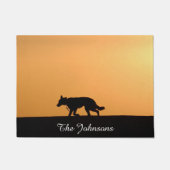 Custom German Shepherd Hund Silhouette Sunset Fußmatte (Vorderseite)