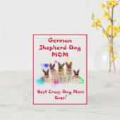 Custom German Shepherd Mama Dog Best Crazy Digital Karte (Gelbe Blume)