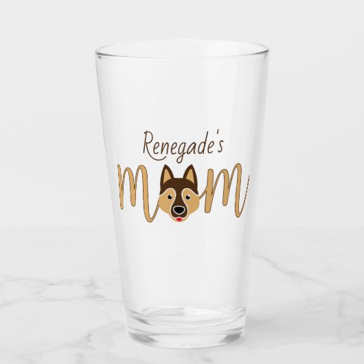 Custom German Shepherd Mama Glas (Vorderseite)