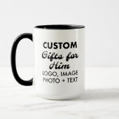 Custom Geschenke für Ihm Black Combo Tasse 15oz. (Links)
