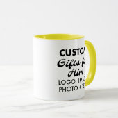 Custom Geschenke für Ihm Gelben Combo Tasse 11oz. (VorderseiteRechts)