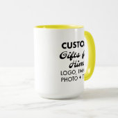 Custom Geschenke für Ihm Gelben Combo Tasse 15oz. (VorderseiteRechts)