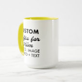 Custom Geschenke für Ihm Gelben Combo Tasse 15oz. (Vorderseite Links)