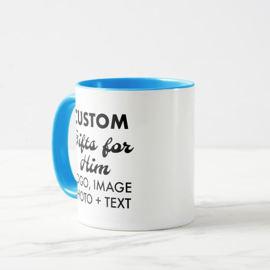 Custom Geschenke für Ihm Light Blue Combo Tasse 11 (Vorderseite Links)