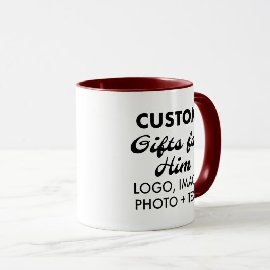 Custom Geschenke für Ihm Maroon Combo Tasse 11oz. (VorderseiteRechts)