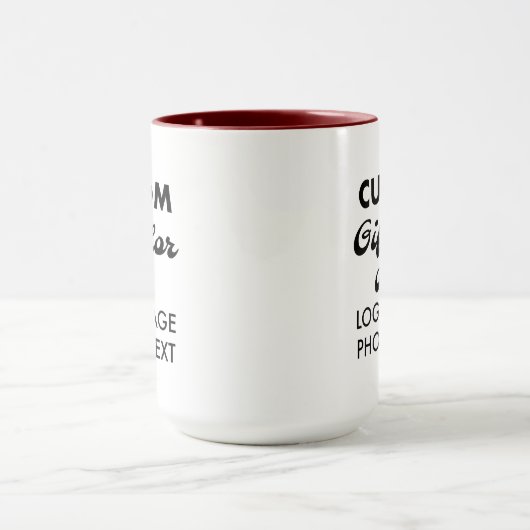 Custom Geschenke für Ihm Maroon Red Combo Tasse 15 (Zentrum)