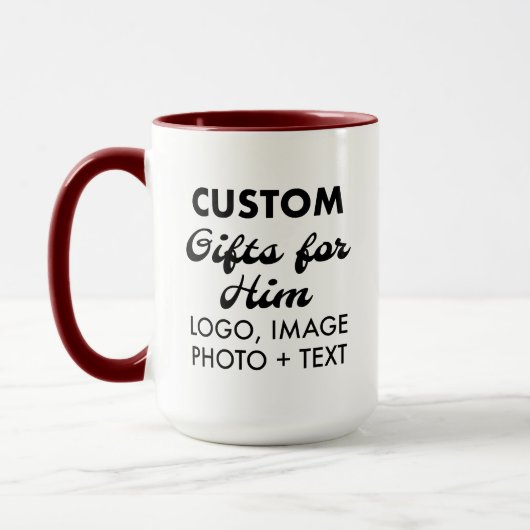 Custom Geschenke für Ihm Maroon Red Combo Tasse 15 (Links)