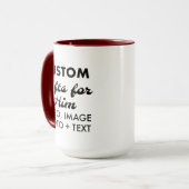 Custom Geschenke für Ihm Maroon Red Combo Tasse 15 (Vorderseite Links)