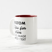 Custom Geschenke für Ihm Maroon Zwei-Tone Tasse 11 (Vorderseite Links)