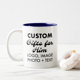 Custom Geschenke für Ihn Navy Blue Zwei-Tone-Tasse Zweifarbige Tasse