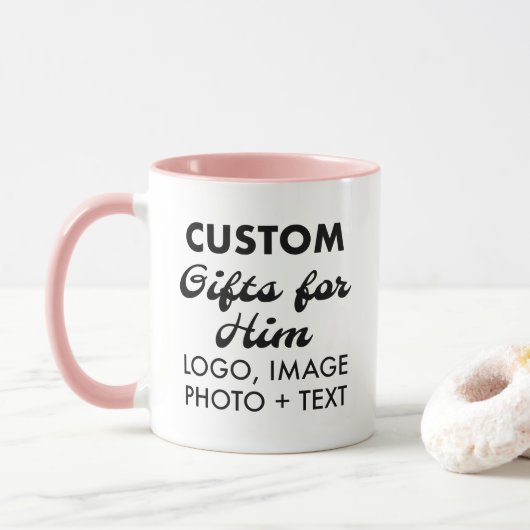 Custom Geschenke für Ihn Pink Combo Tasse 11oz. (Mit Donut)