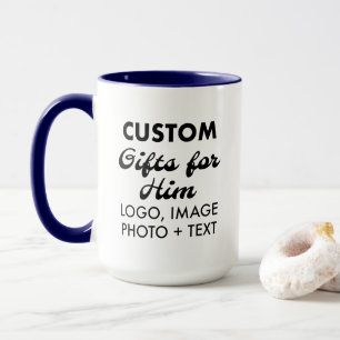 Custom Geschenke für seine Navy Blue Combo Tasse 1