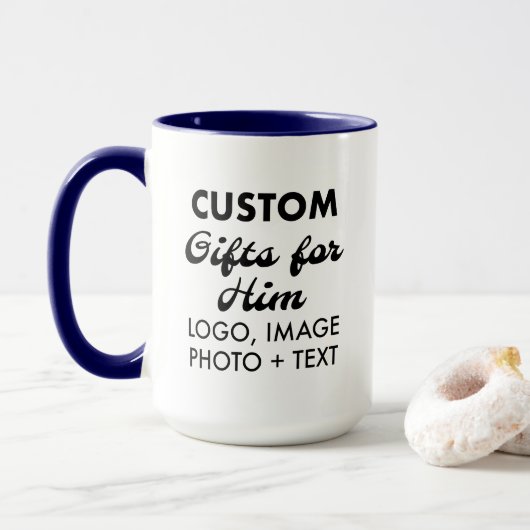 Custom Geschenke für seine Navy Blue Combo Tasse 1 (Mit Donut)