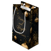 Custom Geschenktasche mit Weihnachten Lux Black & Kleine Geschenktüte (Rückseite Schrägansicht)