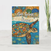 Custom Get Well bald Bio Zitat Sea Turtle Dankeskarte (Vorderseite)