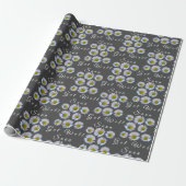 Custom Get Well bald Daisy Ray Florets auf Grau Geschenkpapier (Ungerollt)