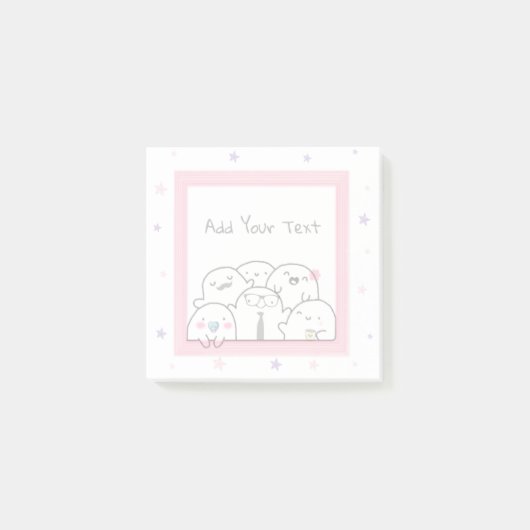 Custom Ghost Family Fun Girly Pink Post-it Klebezettel (Vorderseite)