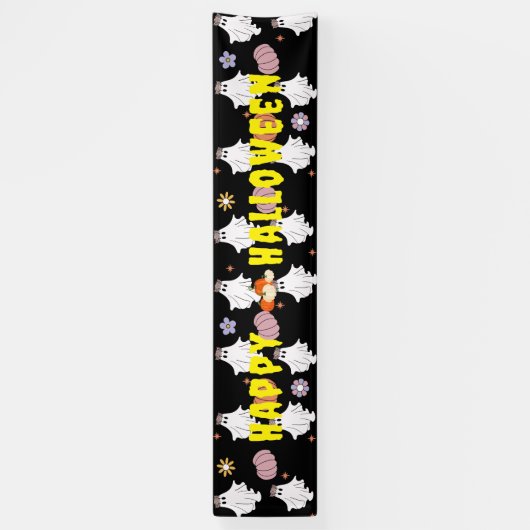 Custom Ghosts Pumpkin Banner Halloween Dekoration (Vertikal)