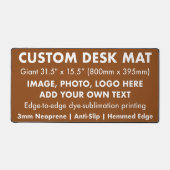 Custom Giant Desk Mat Protector Pad - Saddle Brown Schreibtischunterlage (Vorderseite)