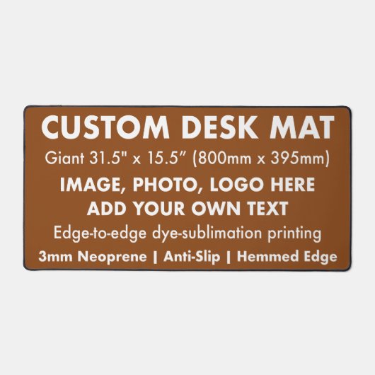Custom Giant Desk Mat Protector Pad - Saddle Brown Schreibtischunterlage (Vorderseite)