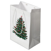Custom Gift Bag - Medium, Matte Holiday Tree Mittlere Geschenktüte (Vorderseite Schrägansicht)