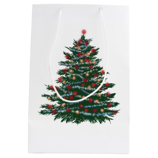 Custom Gift Bag - Medium, Matte Holiday Tree Mittlere Geschenktüte (Rückseite)