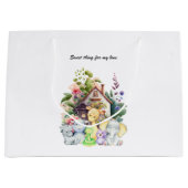 Custom Gift Bag | Niedliche Tiere und glückliches  Große Geschenktüte (Vorderseite)