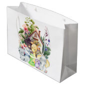Custom Gift Bag | Niedliche Tiere und glückliches  Große Geschenktüte (Rückseite Schrägansicht)