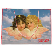 CUSTOM GIFT BAG TWIN ANGELS XOXO GROßE GESCHENKTÜTE (Rückseite)