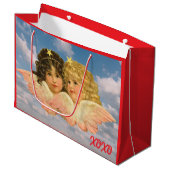CUSTOM GIFT BAG TWIN ANGELS XOXO GROßE GESCHENKTÜTE (Vorderseite Schrägansicht)