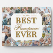 Custom Gift Best PawPaw Ever Family Photo Collage Fotoplatte (Vorderseite)