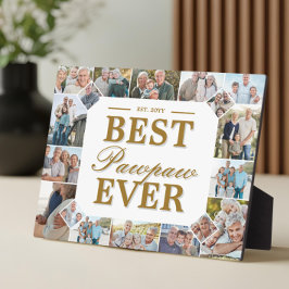 Custom Gift Best PawPaw Ever Family Photo Collage Fotoplatte